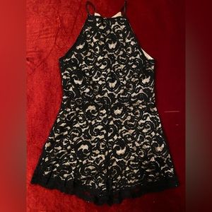 Lush Black Lace Romper